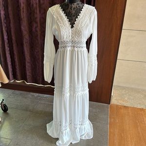 White Sunjin Arco Maxi Dress